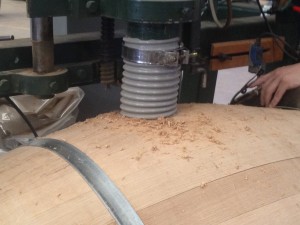 Bung Hole Drilled Into the Side of the Barrel